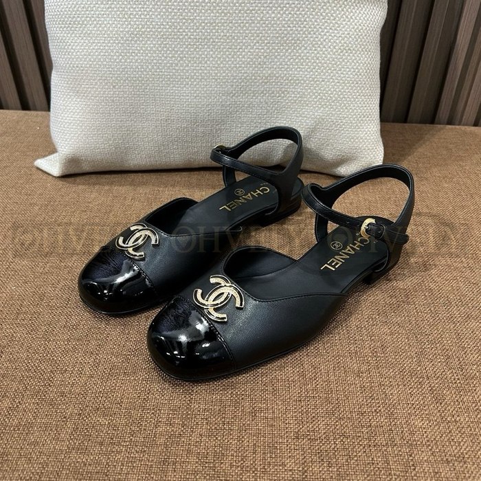 샤넬 CC로고 더블 캡토 스트랩 슬링백