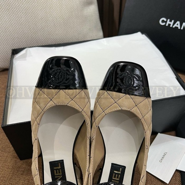 샤넬 CC로고 벨벳 메리제인 힐