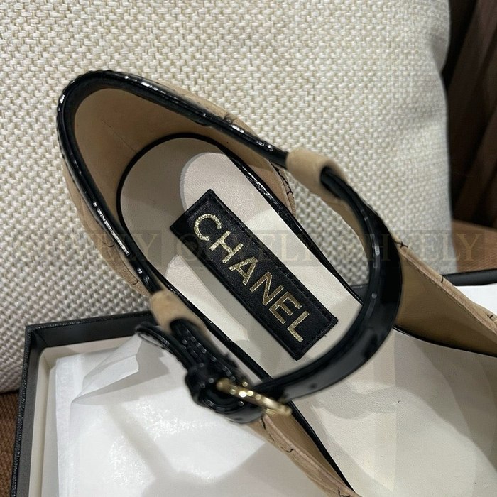 샤넬 CC로고 벨벳 메리제인 힐