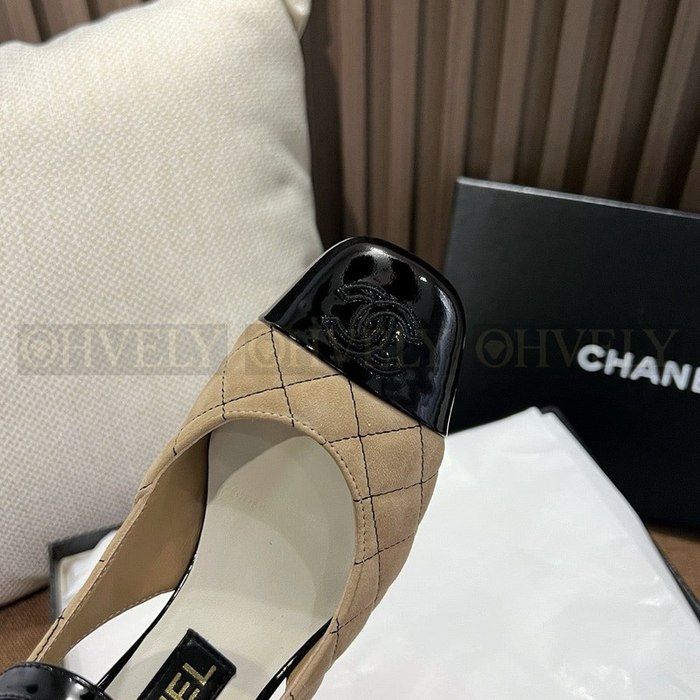 샤넬 CC로고 벨벳 메리제인 힐