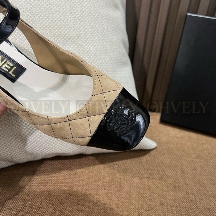 샤넬 CC로고 벨벳 메리제인 힐