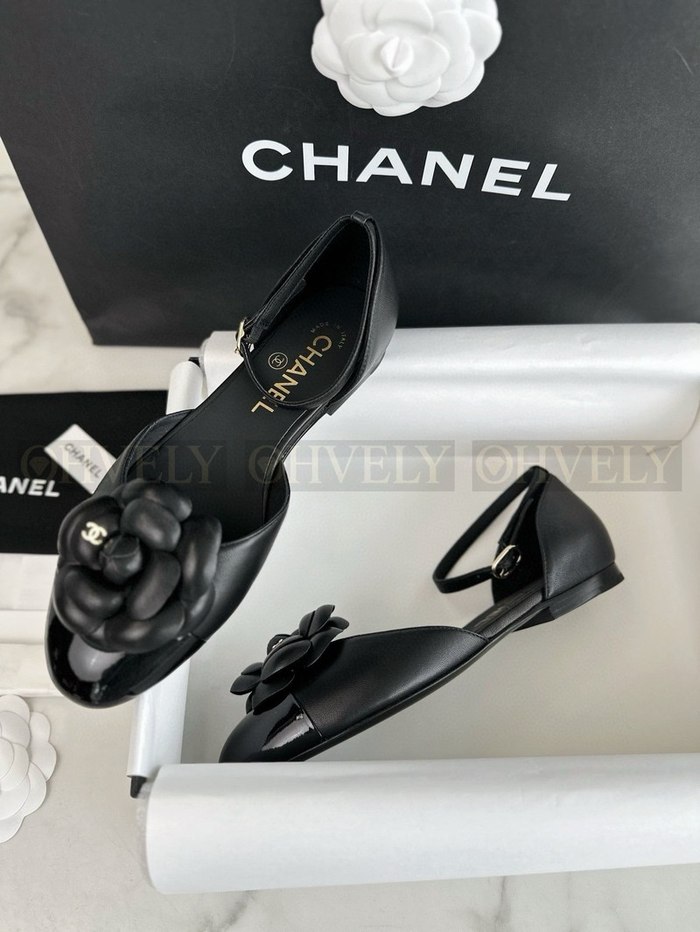 샤넬 까멜리아 메리제인 플랫