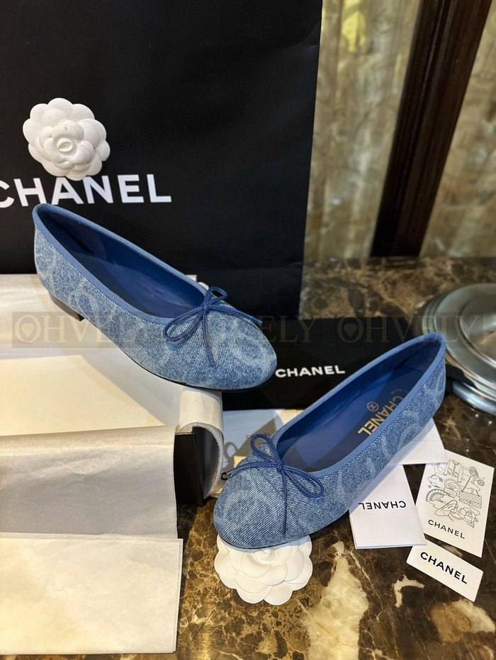 샤넬 데님 발레리나 플랫