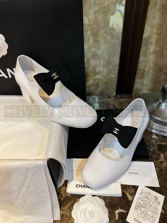 샤넬 빅 리본 메리제인 펌프스