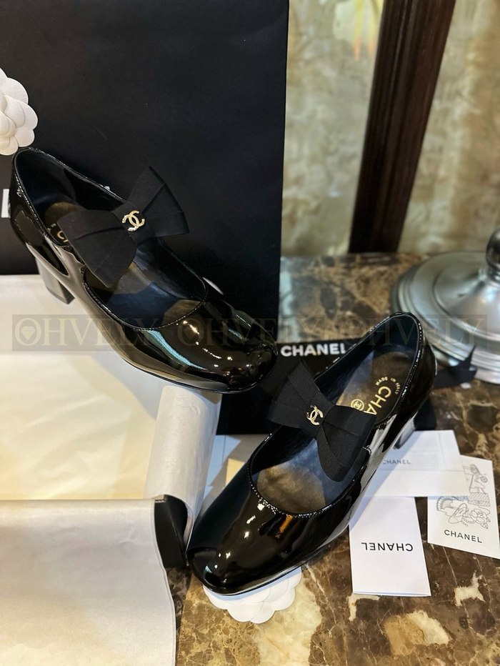 샤넬 빅 리본 메리제인 펌프스