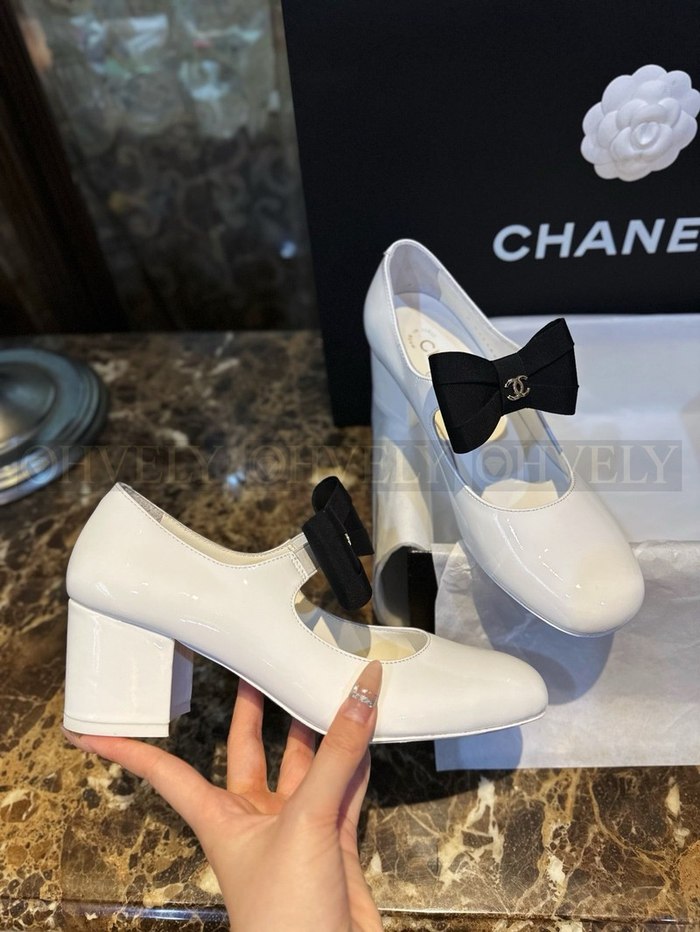 샤넬 빅 리본 메리제인 펌프스