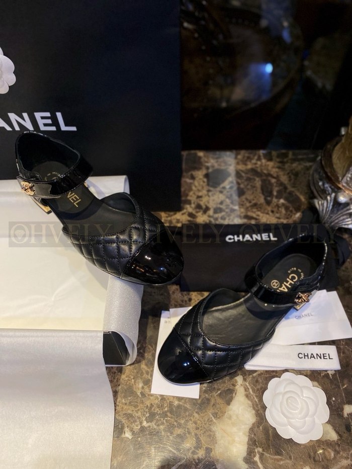 샤넬 턴락 퀄팅 메리제인 플랫