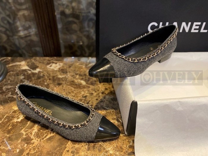 샤넬 트위드 메리제인 플랫