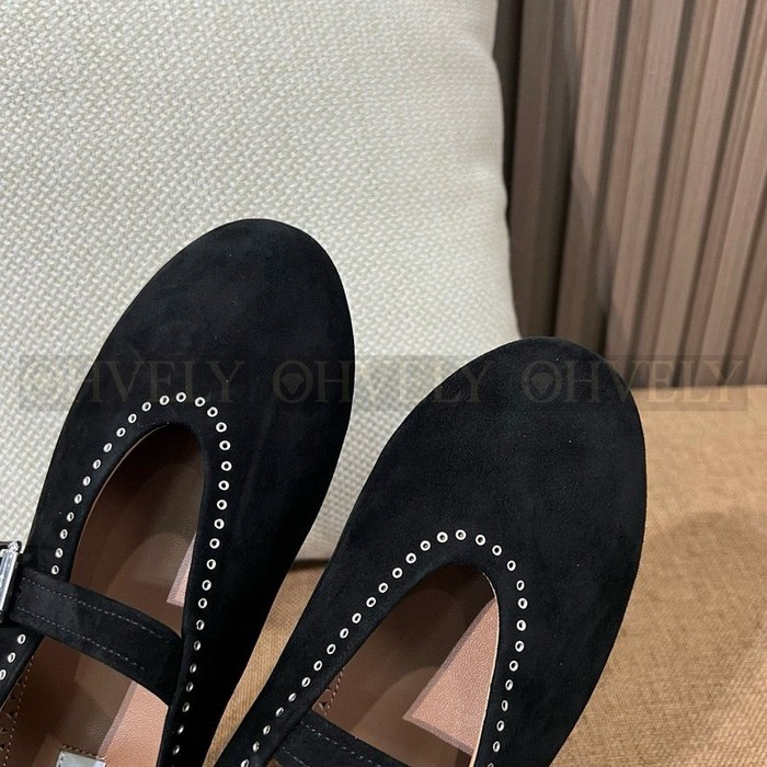 알라이아 메리제인 스웨이드 발레리나 플랫