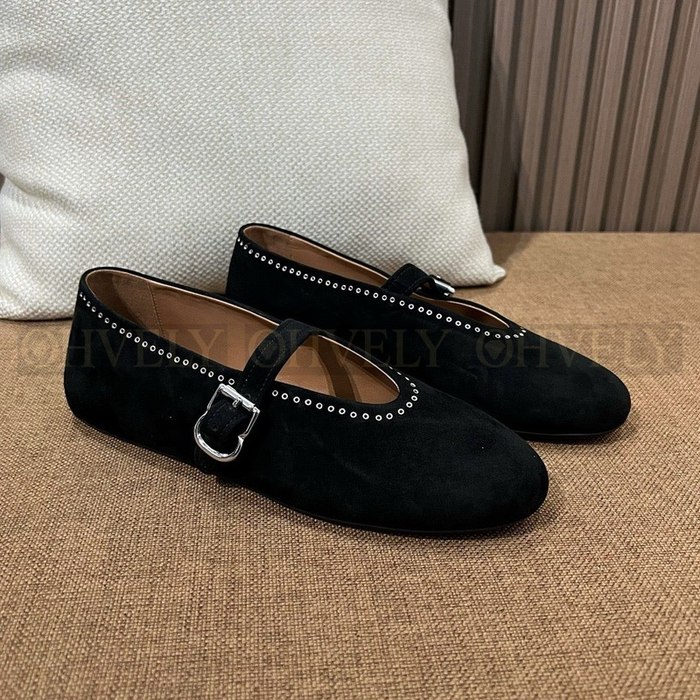 알라이아 메리제인 스웨이드 발레리나 플랫