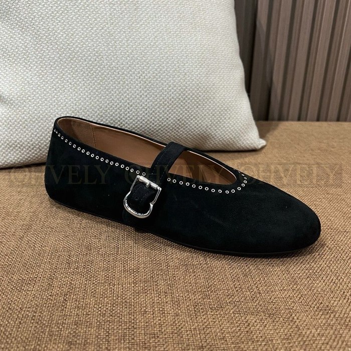 알라이아 메리제인 스웨이드 발레리나 플랫