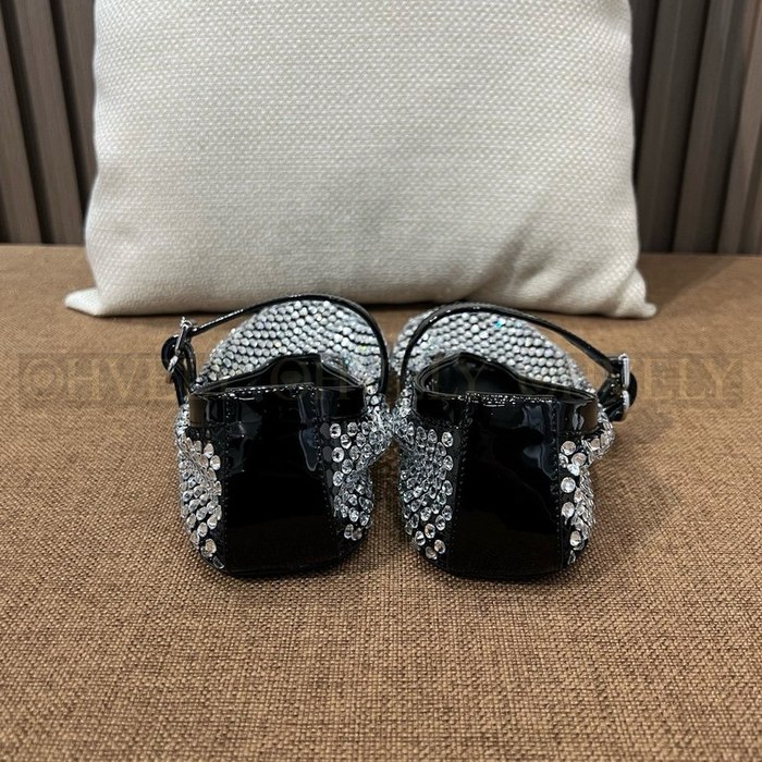 알라이아 크리스탈 메쉬 플랫 슈즈