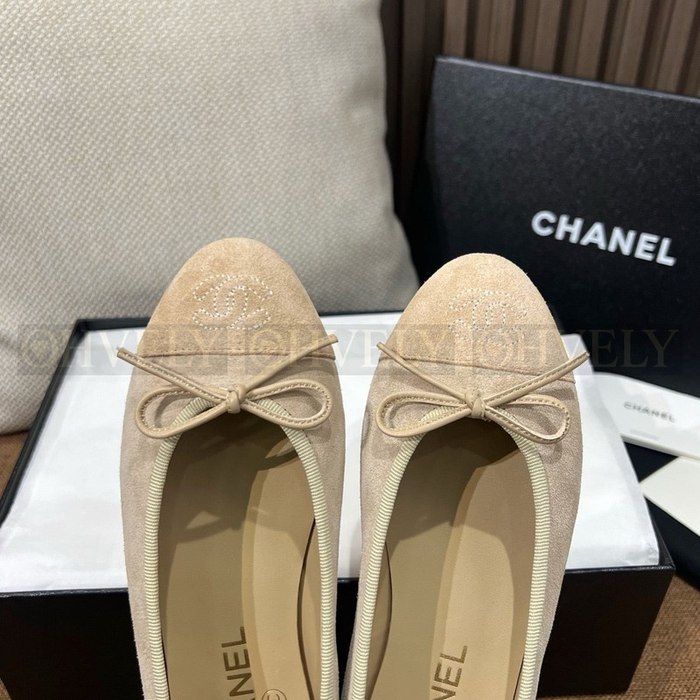 샤넬 스웨이드 발레리나 플랫