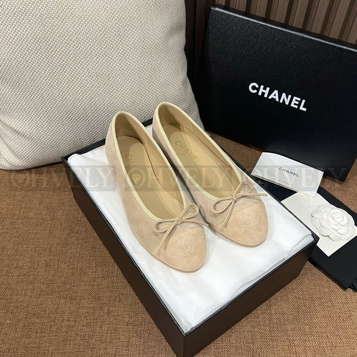 샤넬 스웨이드 발레리나 플랫