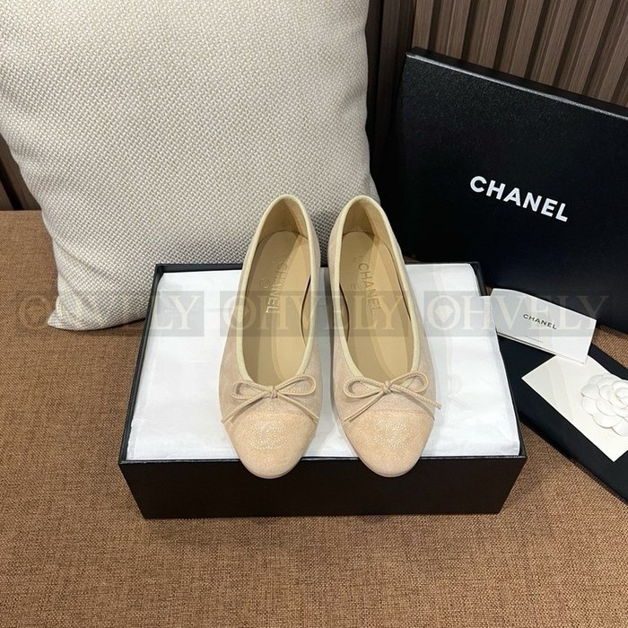 샤넬 스웨이드 발레리나 플랫