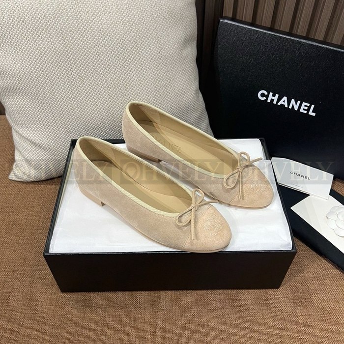 샤넬 스웨이드 발레리나 플랫