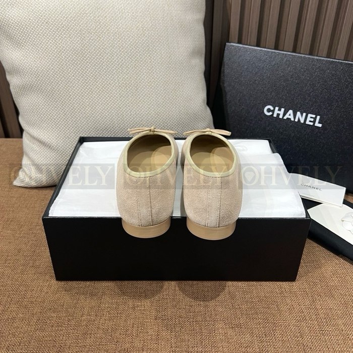 샤넬 스웨이드 발레리나 플랫