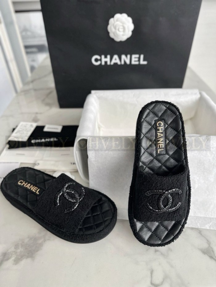 샤넬 램스킨 뮬 슬리퍼