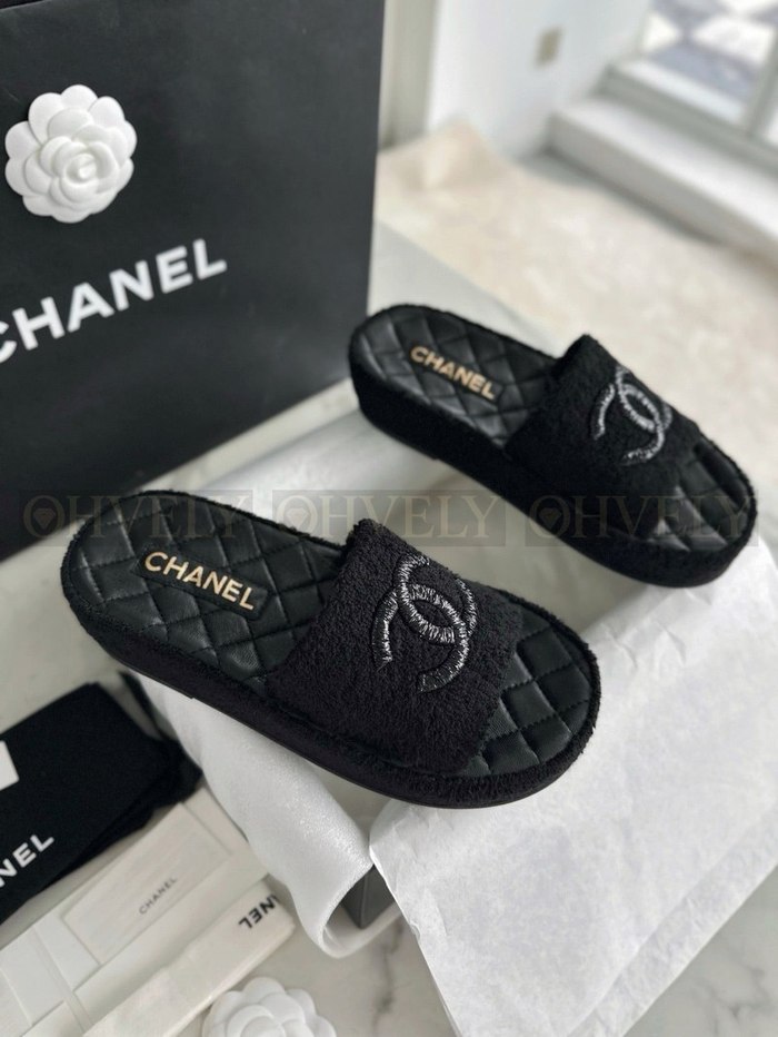 샤넬 램스킨 뮬 슬리퍼