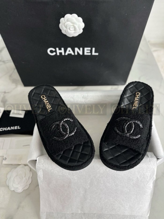 샤넬 램스킨 뮬 슬리퍼