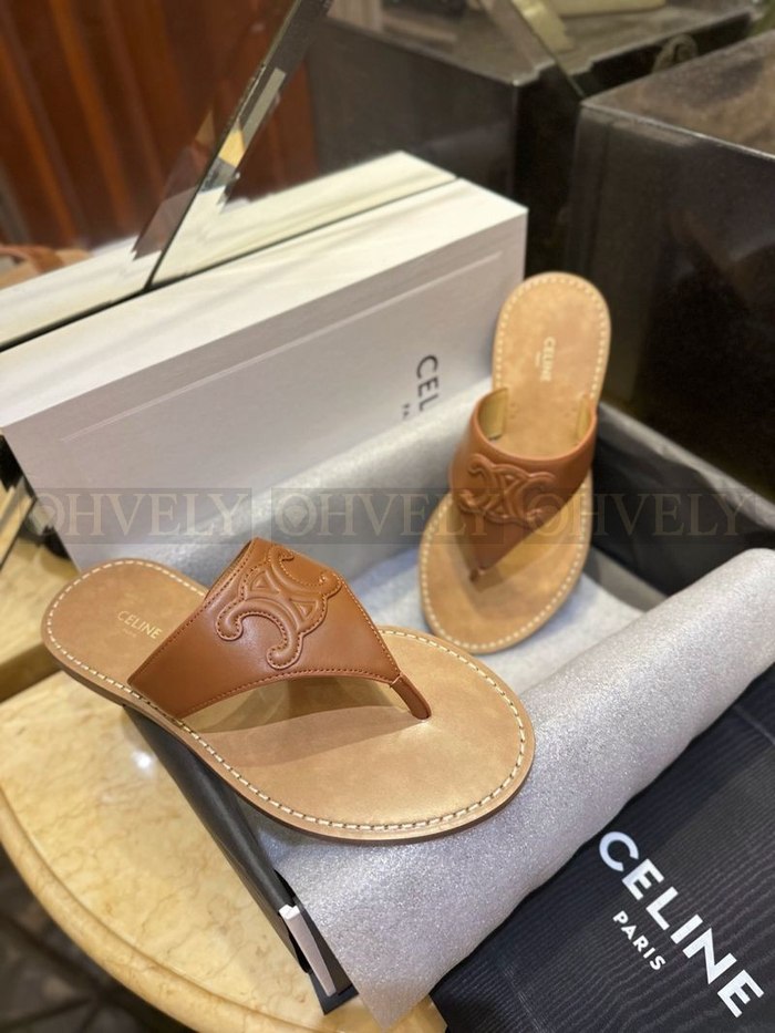 셀린느 트리옹프 플랫 통 플립플랍 샌들