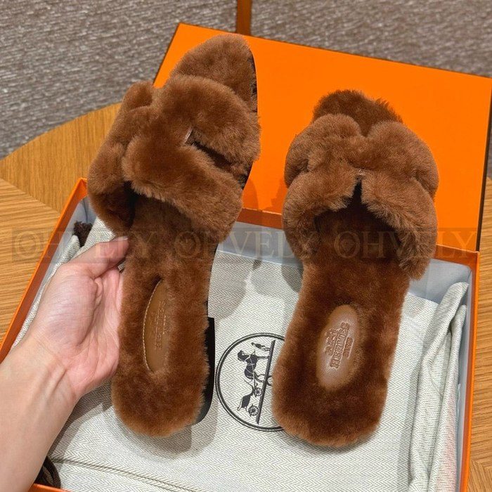에르메스 Oran 오란 슬리퍼  시어링