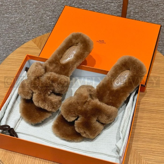 에르메스 Oran 오란 슬리퍼  시어링