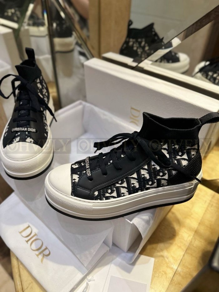 디올 워크 앤 디올 플랫폼 미드탑 스니커즈