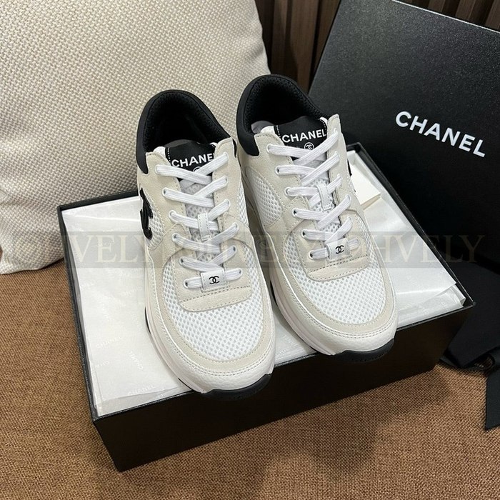 샤넬 메쉬 스웨이드 스니커즈