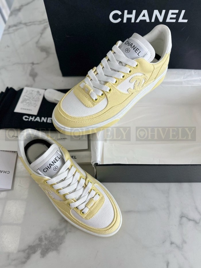 샤넬 코튼 스니커즈