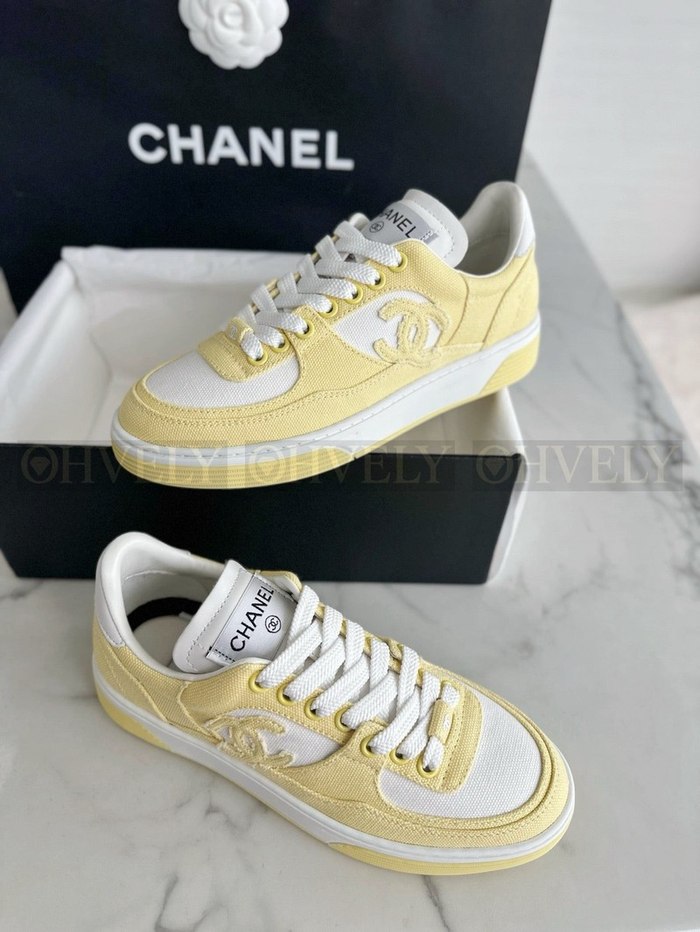 샤넬 코튼 스니커즈