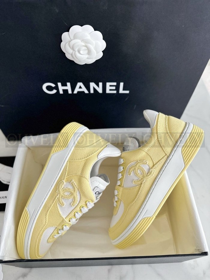 샤넬 코튼 스니커즈