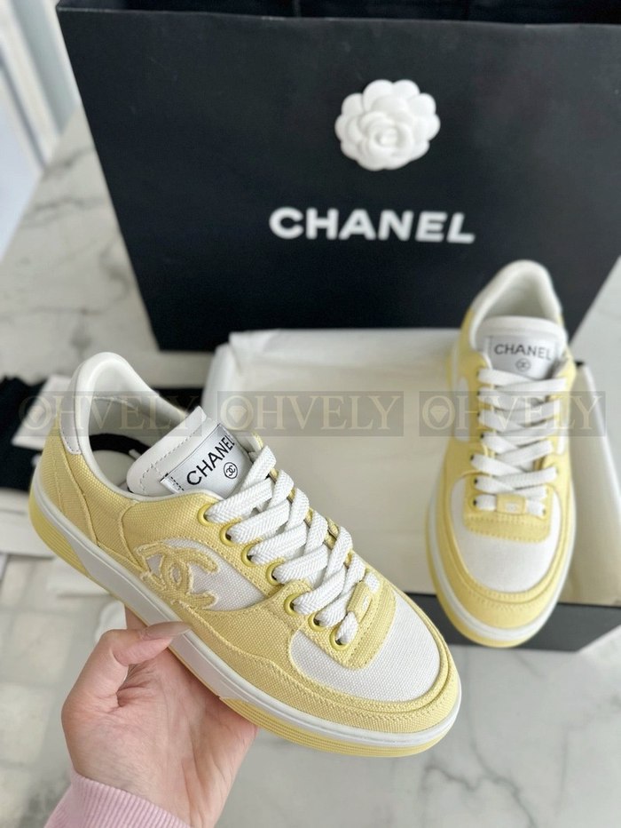 샤넬 코튼 스니커즈