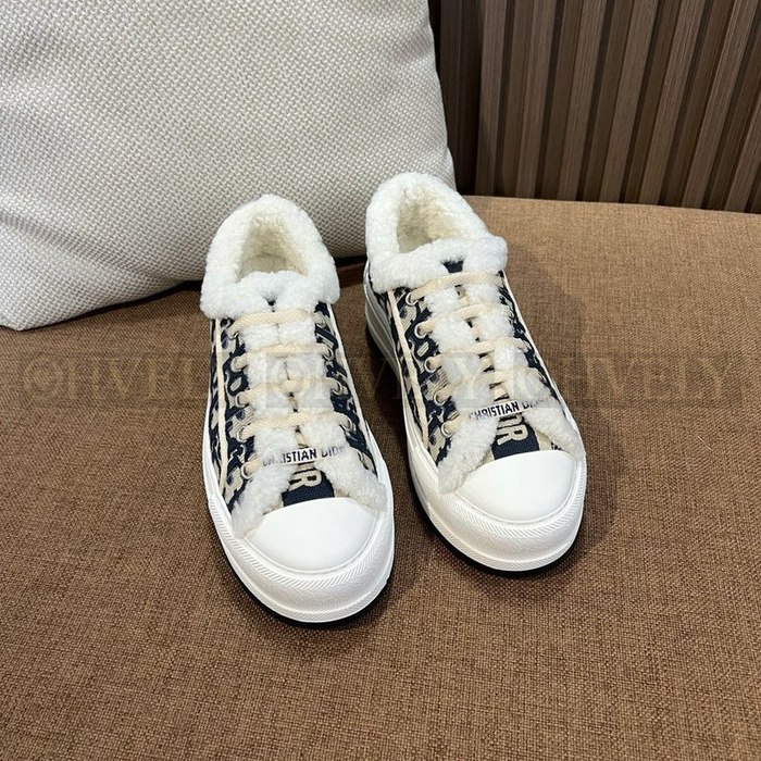 디올 오블리크 퍼 플랫폼 스니커즈