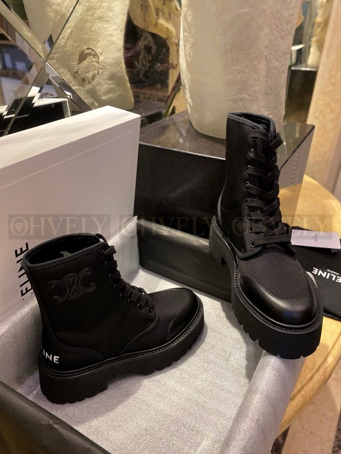 셀린느 나일론 벌키 레이스업 부츠