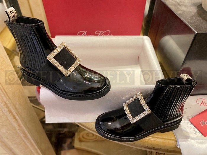 로저비비에 비브 레인저스 스트라스 버클 첼시 부츠