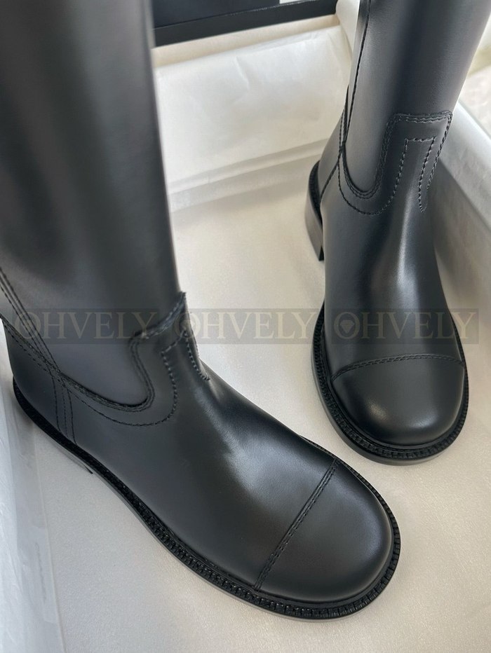 샤넬 레더 하이 부츠