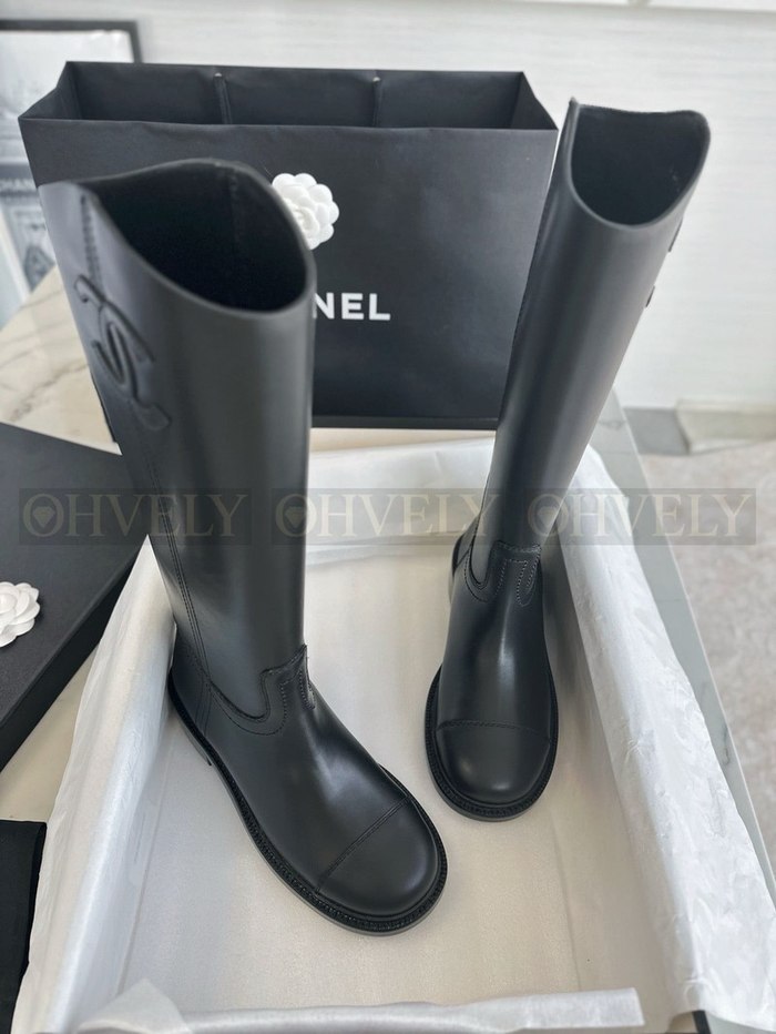 샤넬 레더 하이 부츠