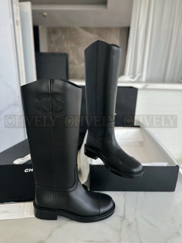 샤넬 레더 하이 부츠