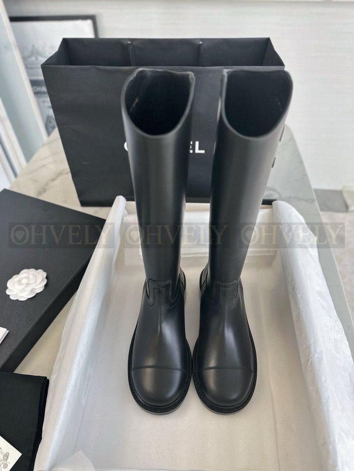 샤넬 레더 하이 부츠