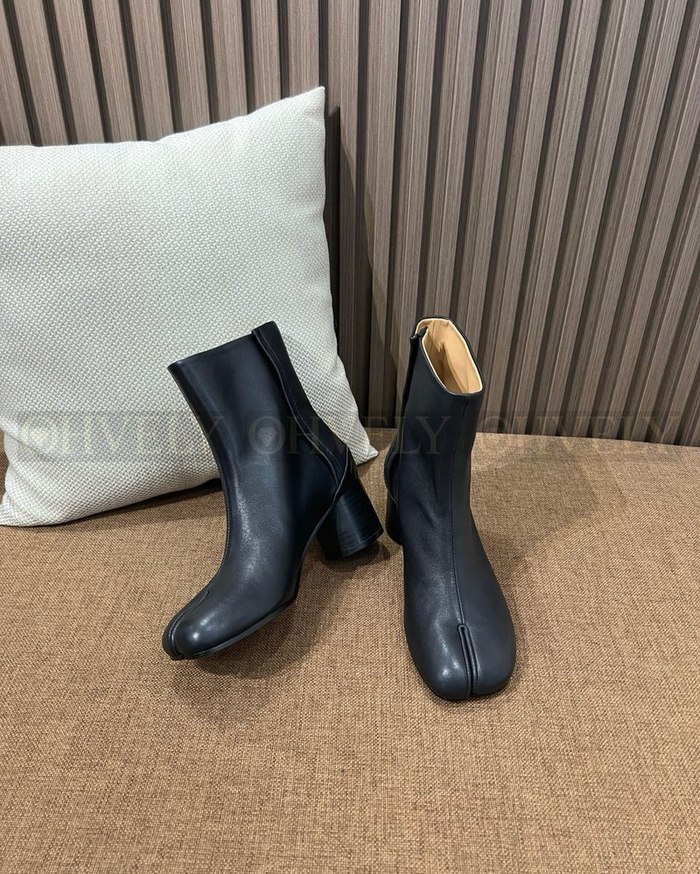 메종 마르지엘라 레더 타비 부츠