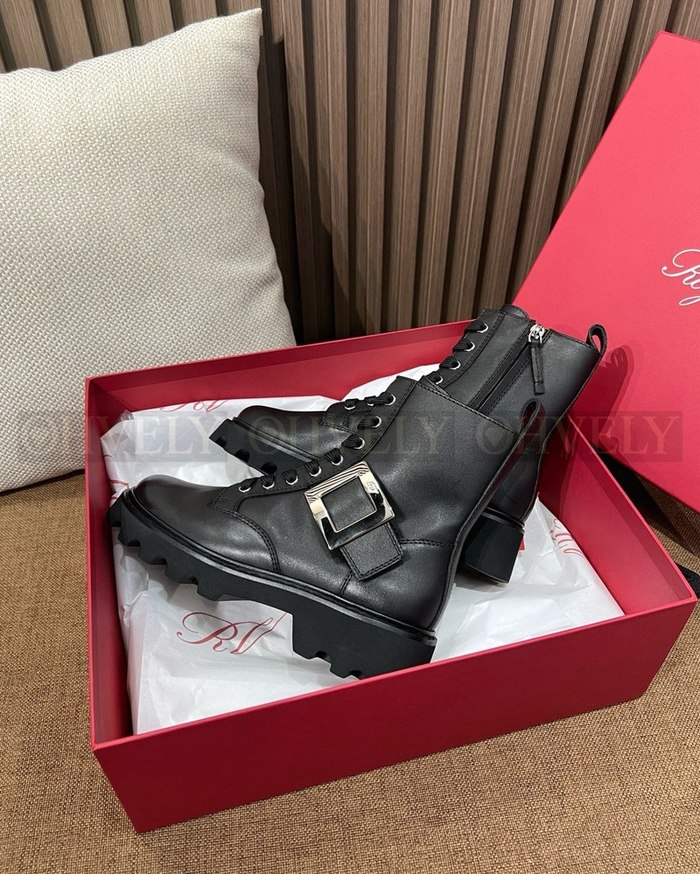 로저비비에 비브 레인저스 레더 부티 블랙