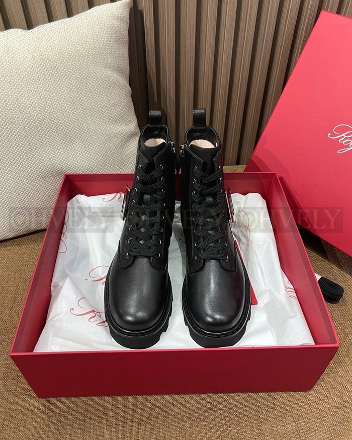 로저비비에 비브 레인저스 레더 부티 블랙