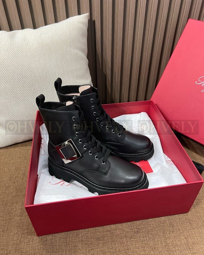 로저비비에 비브 레인저스 레더 부티 블랙