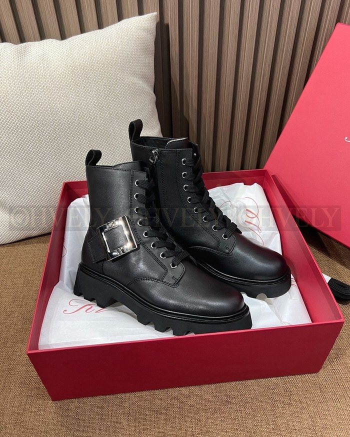 로저비비에 비브 레인저스 레더 부티 블랙