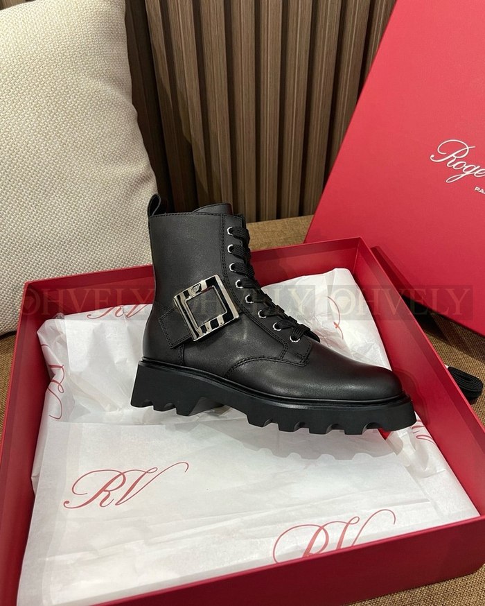 로저비비에 비브 레인저스 레더 부티 블랙