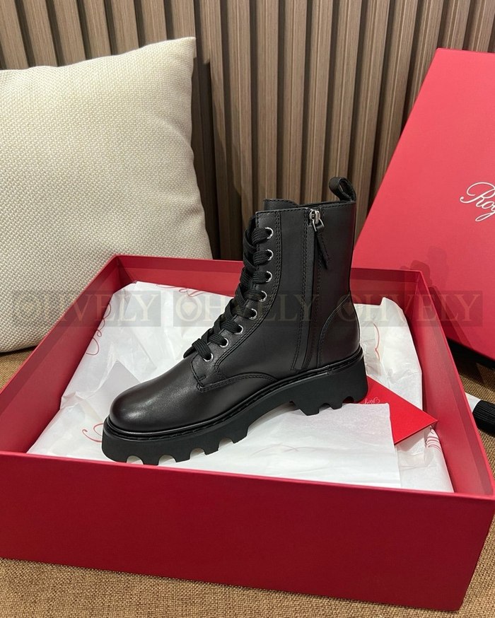 로저비비에 비브 레인저스 레더 부티 블랙