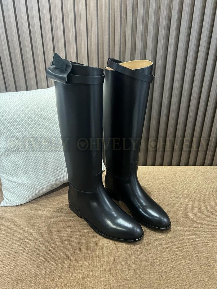 에르메스 점핑 부츠 박스 카프스킨 & 팔라듐 하드웨어 누아