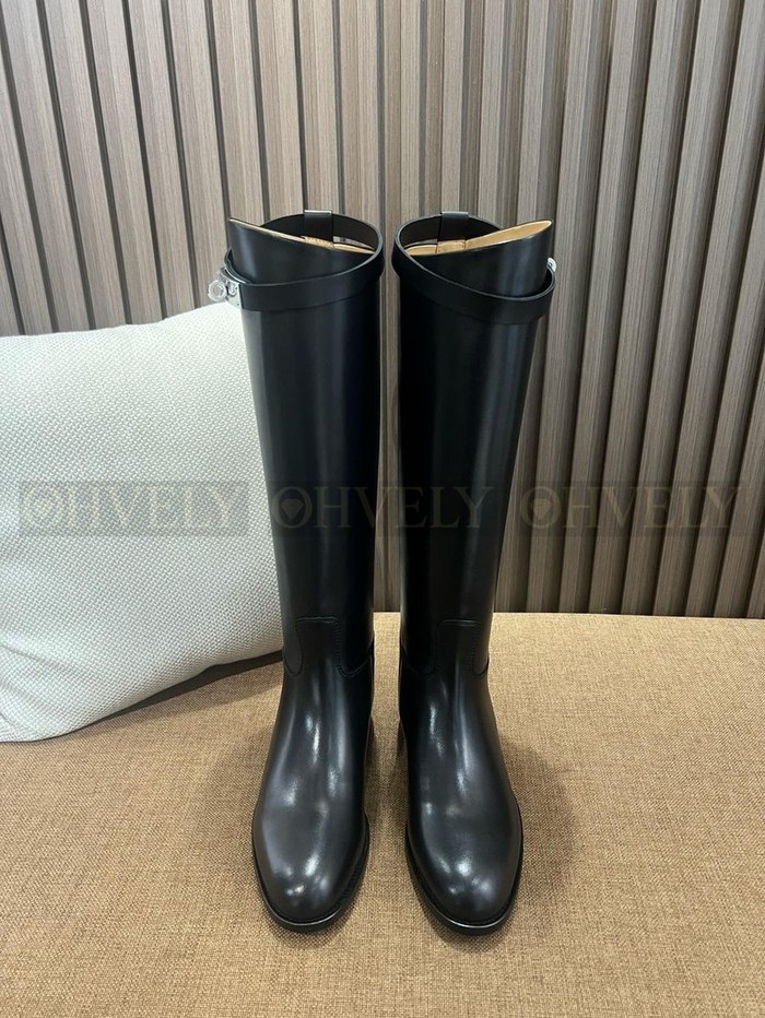 에르메스 점핑 부츠 박스 카프스킨 & 팔라듐 하드웨어 누아