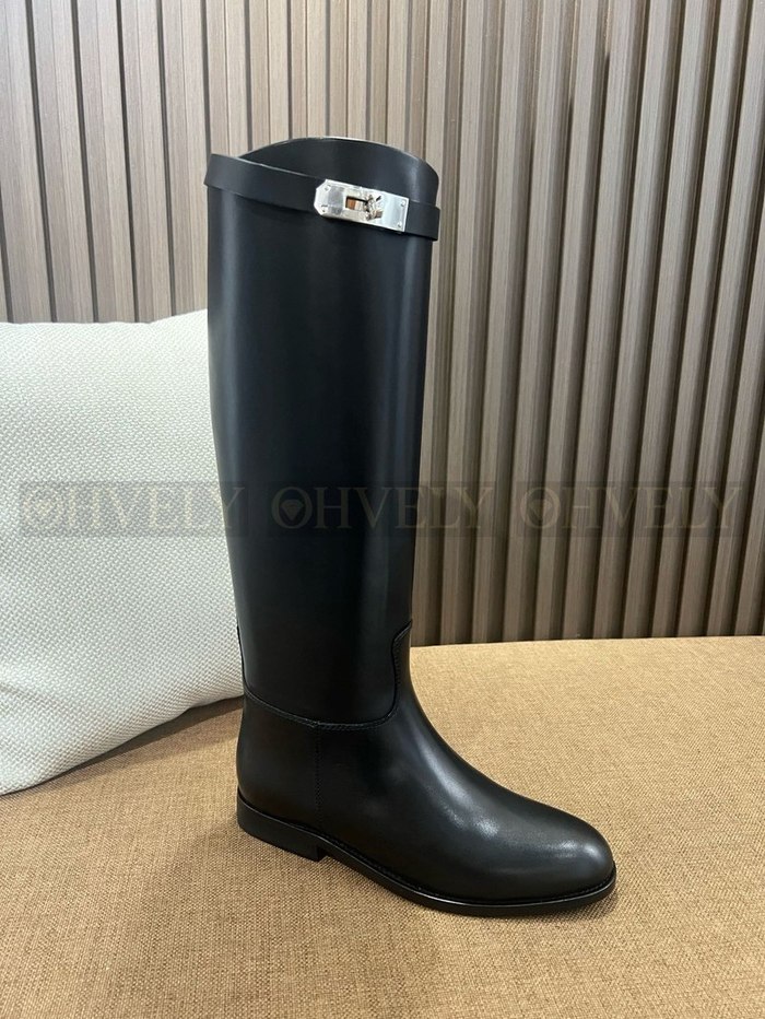 에르메스 점핑 부츠 박스 카프스킨 & 팔라듐 하드웨어 누아